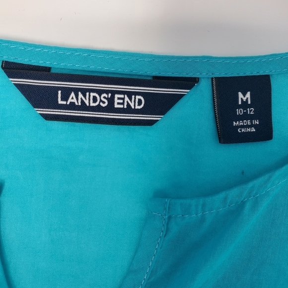 Swimsuit Cover Up Shirt- Girls- LANDS' END- Size Medium- Aqua Blue - Picture 4 of 16